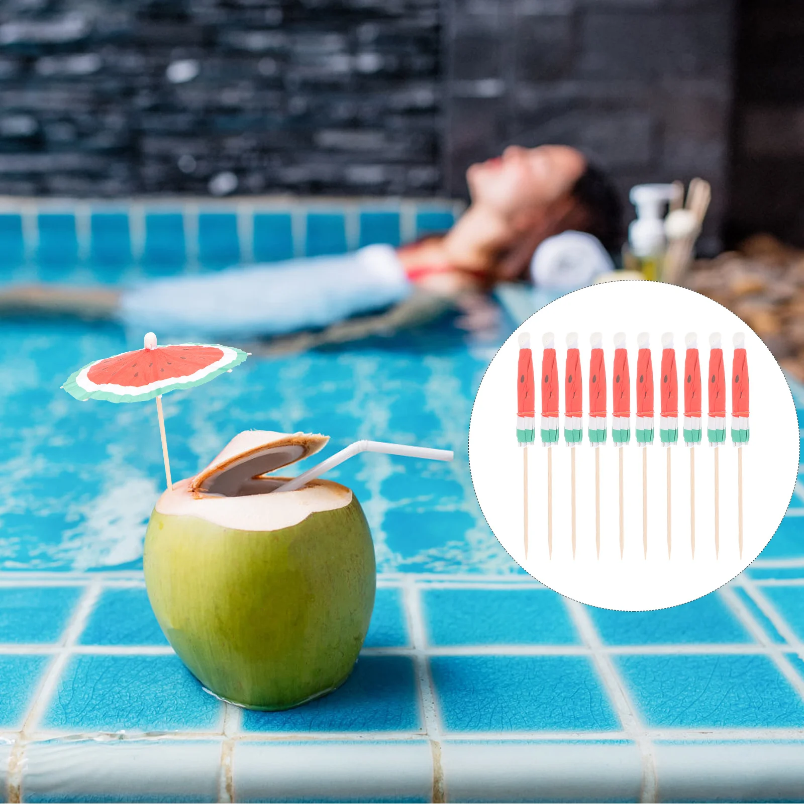 

100Pcs Fruit Picks Parasol Paper Cocktail Drink Sticks Decorative Umbrella Picks for Parties Drinks Appetizer Food Sticks
