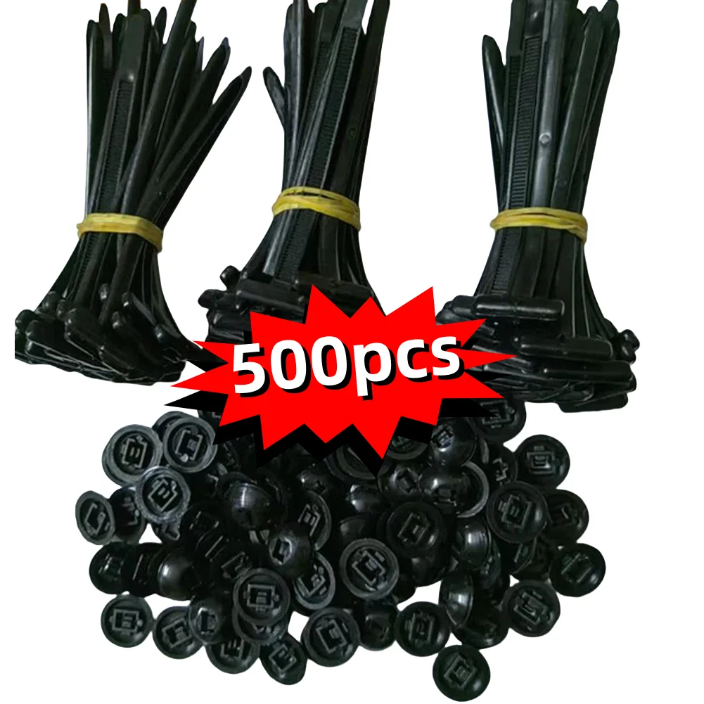 30-500pcs Nylon Universal Cable Tie Buckle Heavy Duty Self-Locking Nylon Zip Ties Holder Multipurpose Plastic Cable Ties Tools