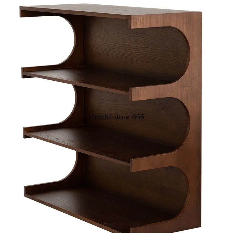 Vintage Solid Wood Bookshelf Angle Library Storage Organizer Book Shelf Furniture Living Room  Mid-century Furniture AA