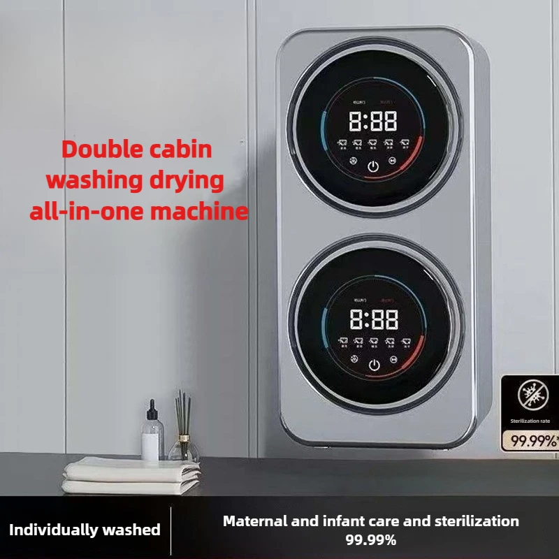 Double-compartment Underwear Washing Machine Mini Household Multi-functional Washing Portable Cleaning Machine Can Wall-mounted