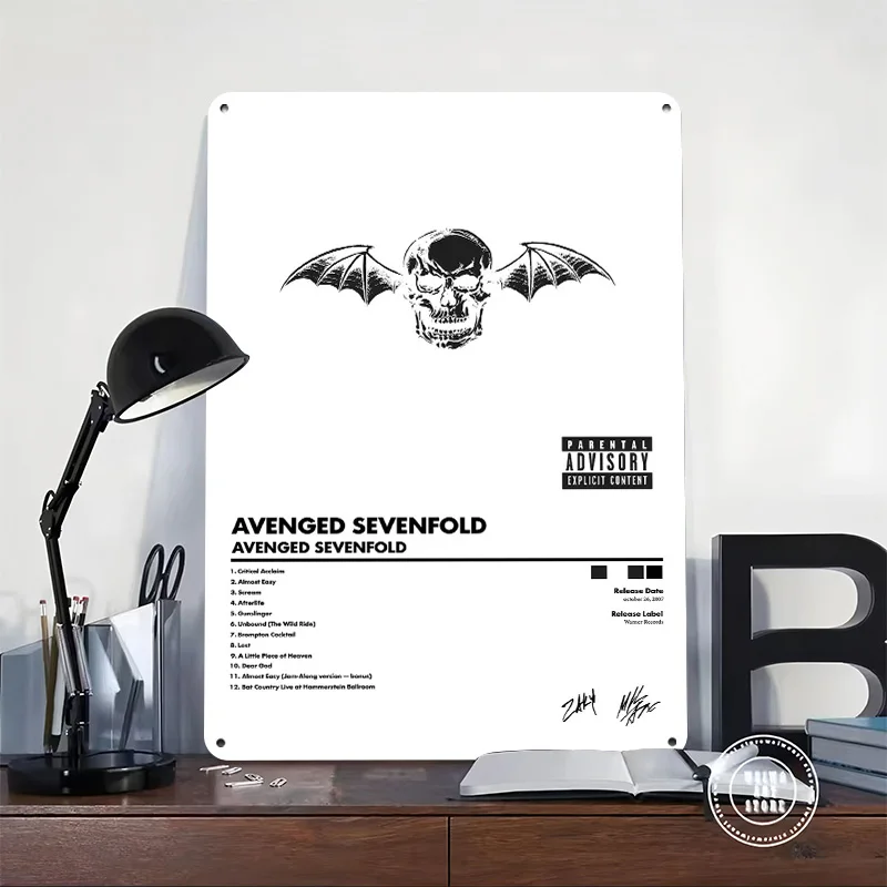 Avenged Sevenfold Album 3D Printed Texture Poster Personalized Wall Art Retro Metal Tin Signs for Home and Decoration Gaming