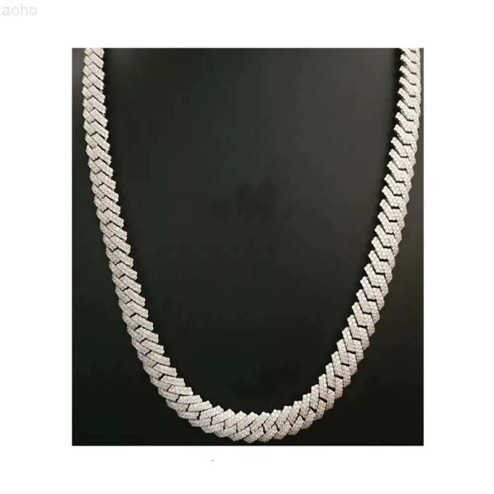 

Arrival Cuban Chain 10mm Miami Cuban Link Chain Vvs Moissanite Diamond Stubbed 925 Sterling Silver White Gold Plated