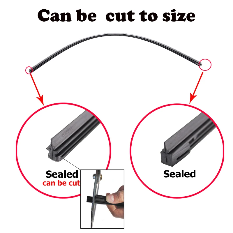 2 шт. 6 мм/8 мм автомобильные резиновые ленты стержни для металлических щеток стеклоочистителя лобовое стекло 14 "16" 22 "24" 26 " автомобильная вставка мягкая заправка