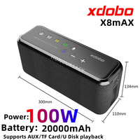 XDOBO X8 Max 100W Ultra-high Power Outdoor Portable Desktop Bluetooth Speaker Mobile Charging Waterproof TWS Computer Subwoofer