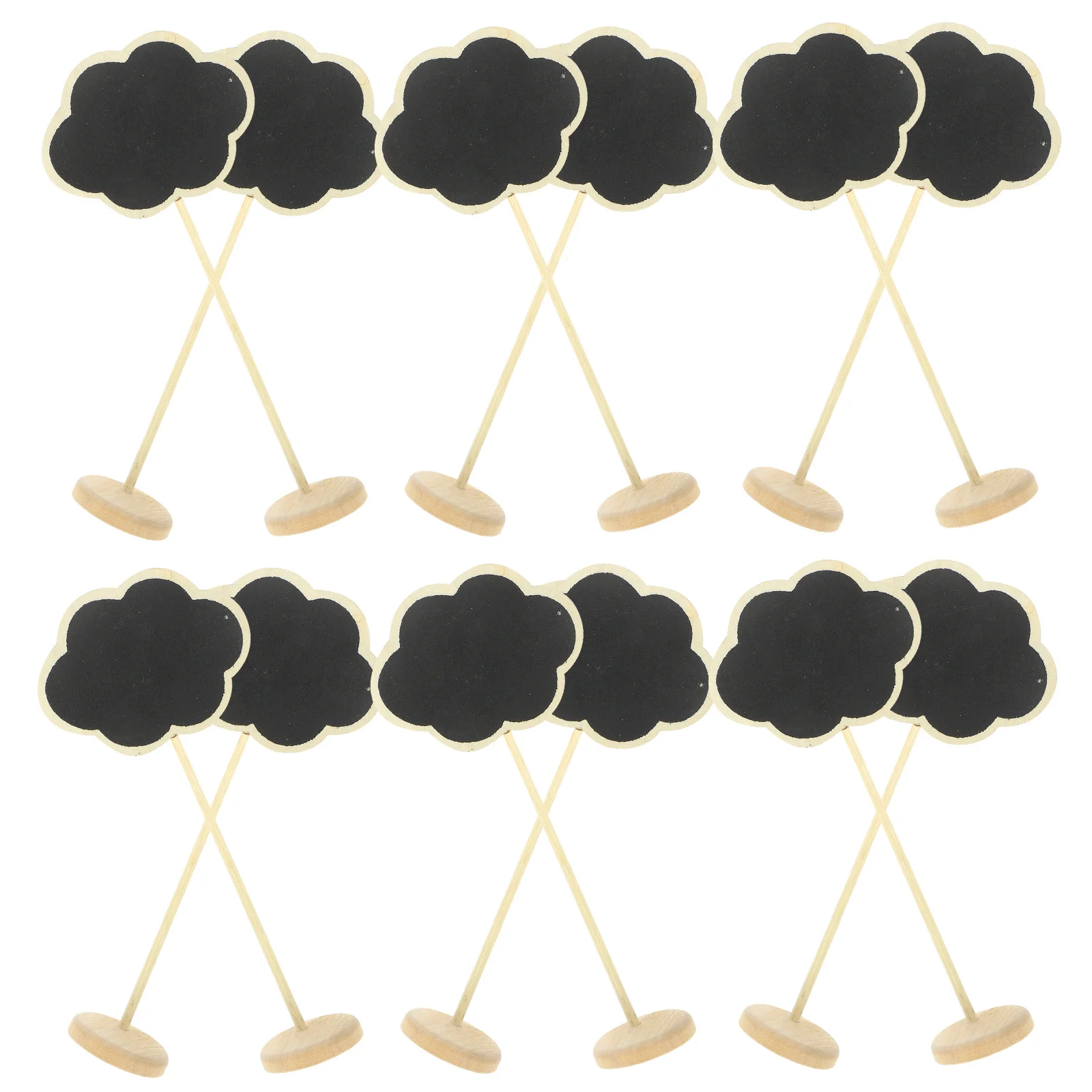 

12Pcs Small Wooden Blackboard Message Boards Reusable Desktop Announcement Boards for Weddings Kitchen Coffee Bar Decor