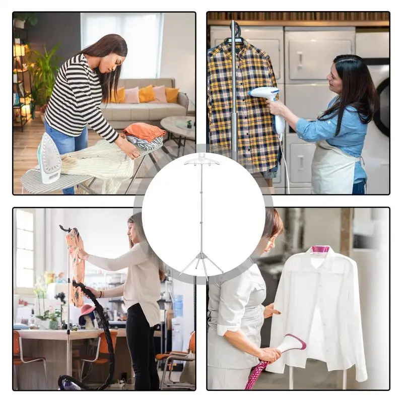 

Clothes Steamer Stand Standing Steamer Coat Hanger Telescopic Adjustable Rotatable Bracket Aluminum Alloy Support For Homes
