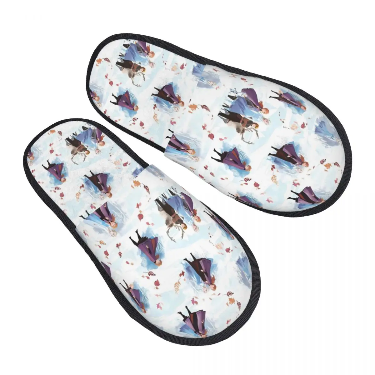 

Custom Frozen House Slippers Women Cozy Memory Foam Snowman Cartoon Slip On Hotel Slipper Shoes