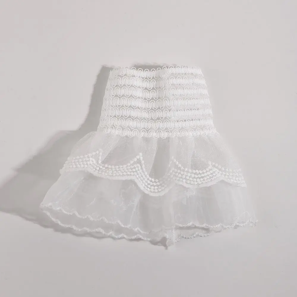 Fashion Victorian Detachable Sleeves Cuffs Solid Color Costume Accessory Lace Ruffled Wrist Fake Sleeves Cuffs Stage Performance