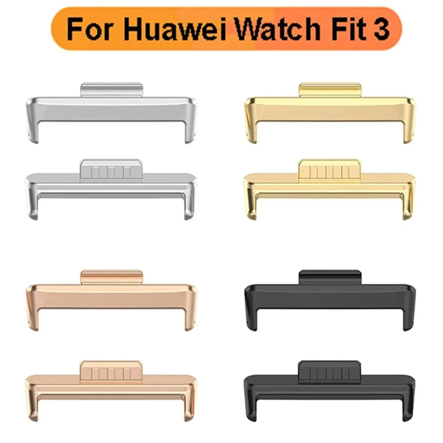 20mm 1 Pair Metal Connector For Huawei Watch Fit 3, Stainless Steel 316L Watch Band Adapter For Huawei Watch Fit 3 Accessories