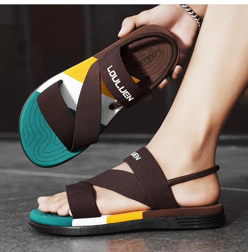 Hochwertige Trendige Herren-Sandalen Sommer Strand-Pantoffeln Modische Atmungsaktive Casual Strand-Sandalen für Herren Sommer Outdoor – Detail 9