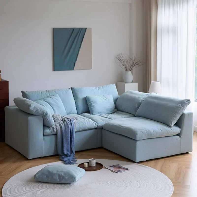 

Queen European Living Room Sofas Armchair Blue Recliner Sleeper Sofas Lounges Daybed Modern Divano Da Soggiorno Home Furniture