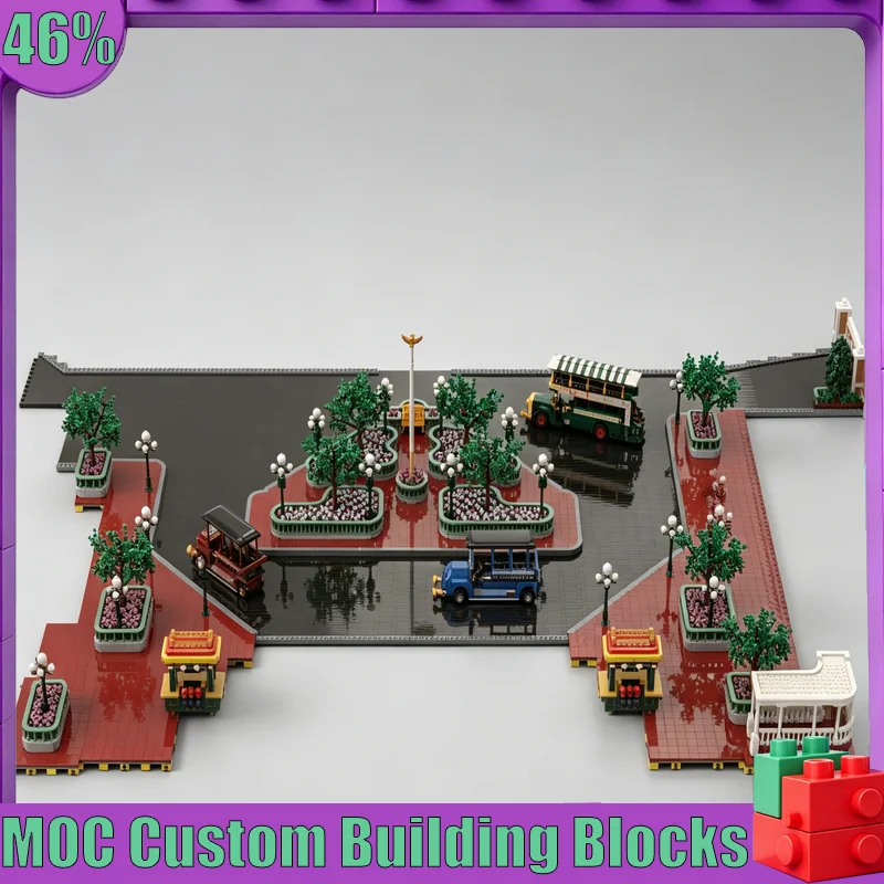 New 14020PCS Magic Kingdom Town Square Plaza MOC Creative Street View Model Custom Puzzles Architecture DIY Assembly Toy Gifts