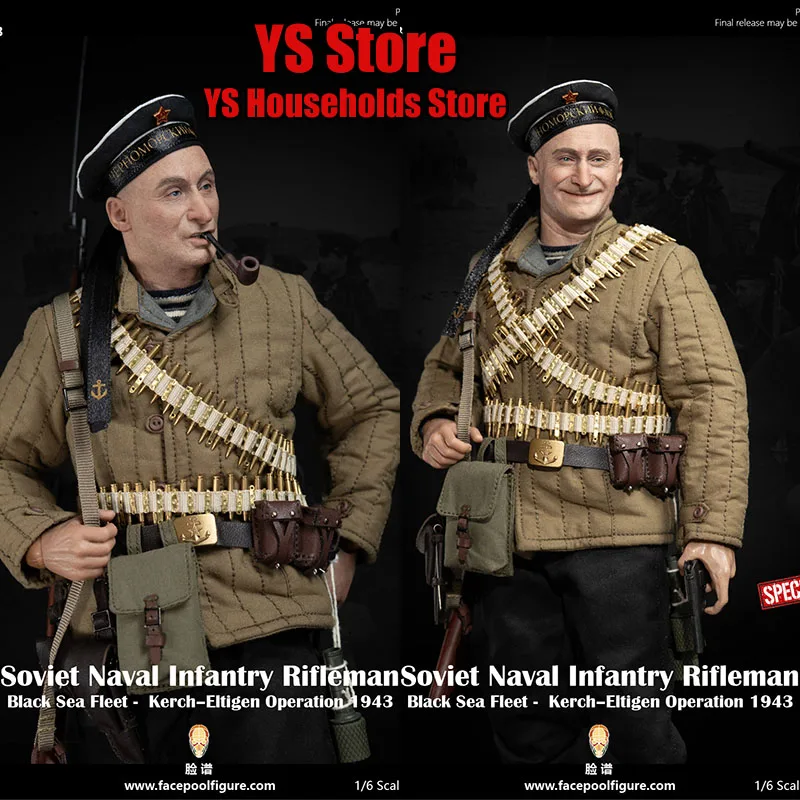 Facepoolfigure 1/6 Soviet Naval Infantry Rifleman Action Figure FP023 Memorial Black Sea Fleet 12inch Full Set Soldier Model