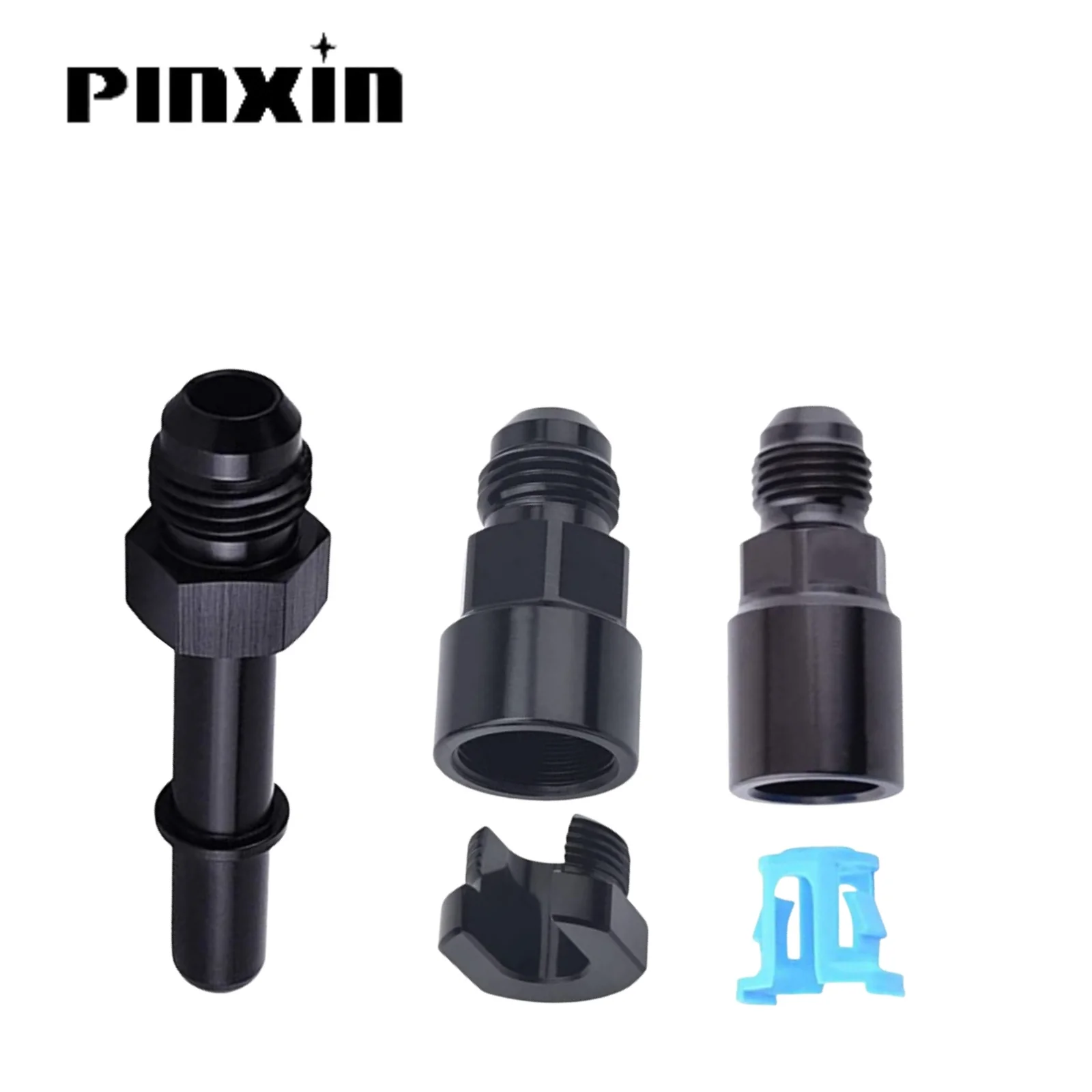 1szt Szybkozłączka 6AN AN6 męska do 3/8", 5/16" AN8 8AN Szybkozłączka męska Push On EFI Adapter paliwa Aluminium Czarny