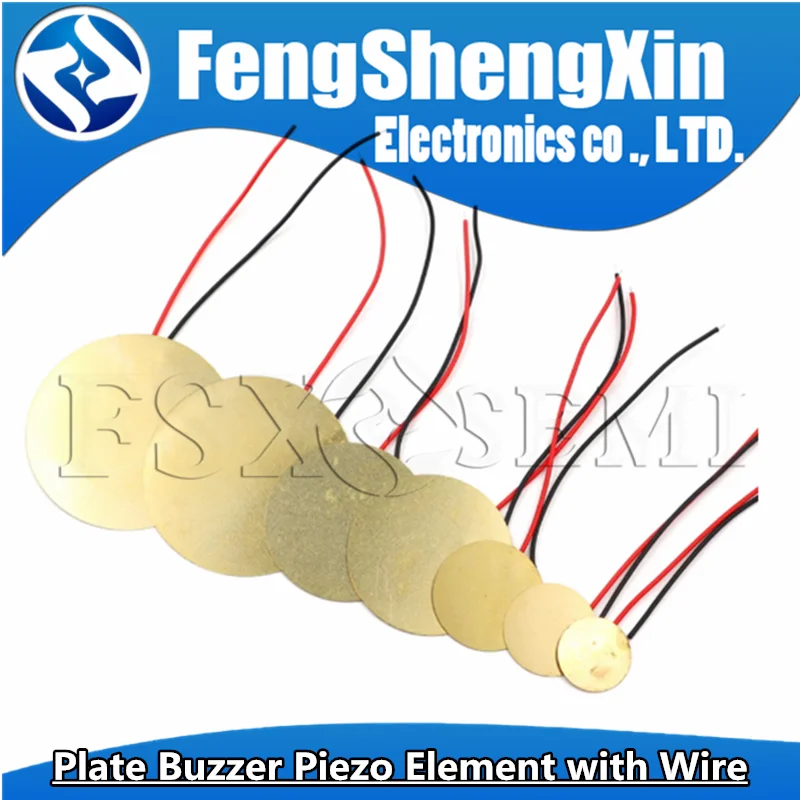 5PCS Piezoelectric Ceramic Wafer Plate Buzzer Piezo Element with Wire Various Diameter Options 12MM-50MM