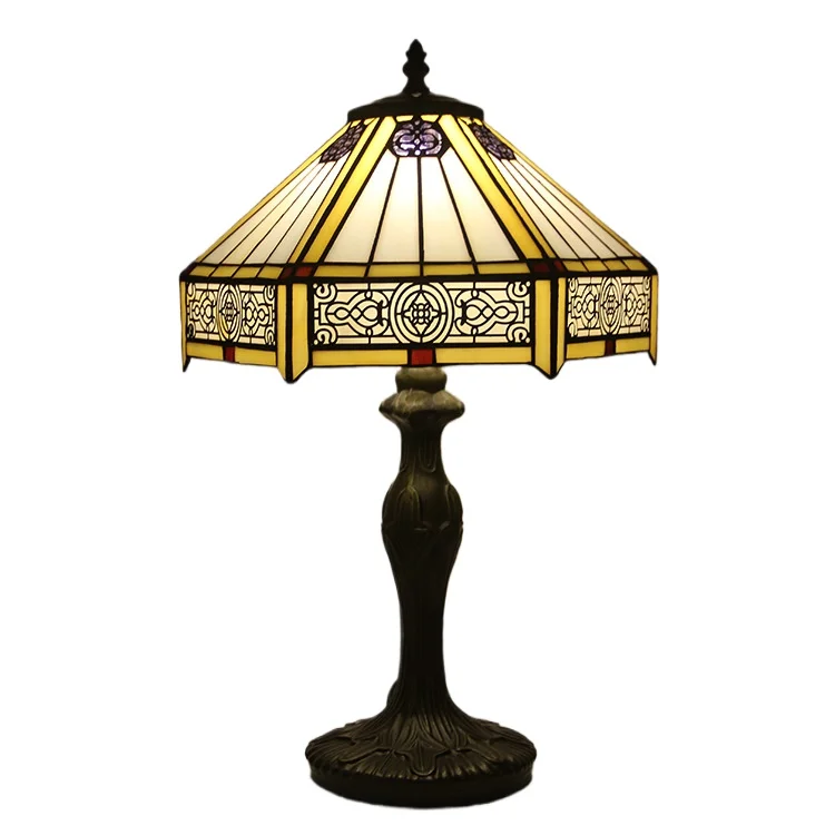 

12 Inch 30cm Retro Manual Stained Glass Lampshade Tiffany Table Lamp