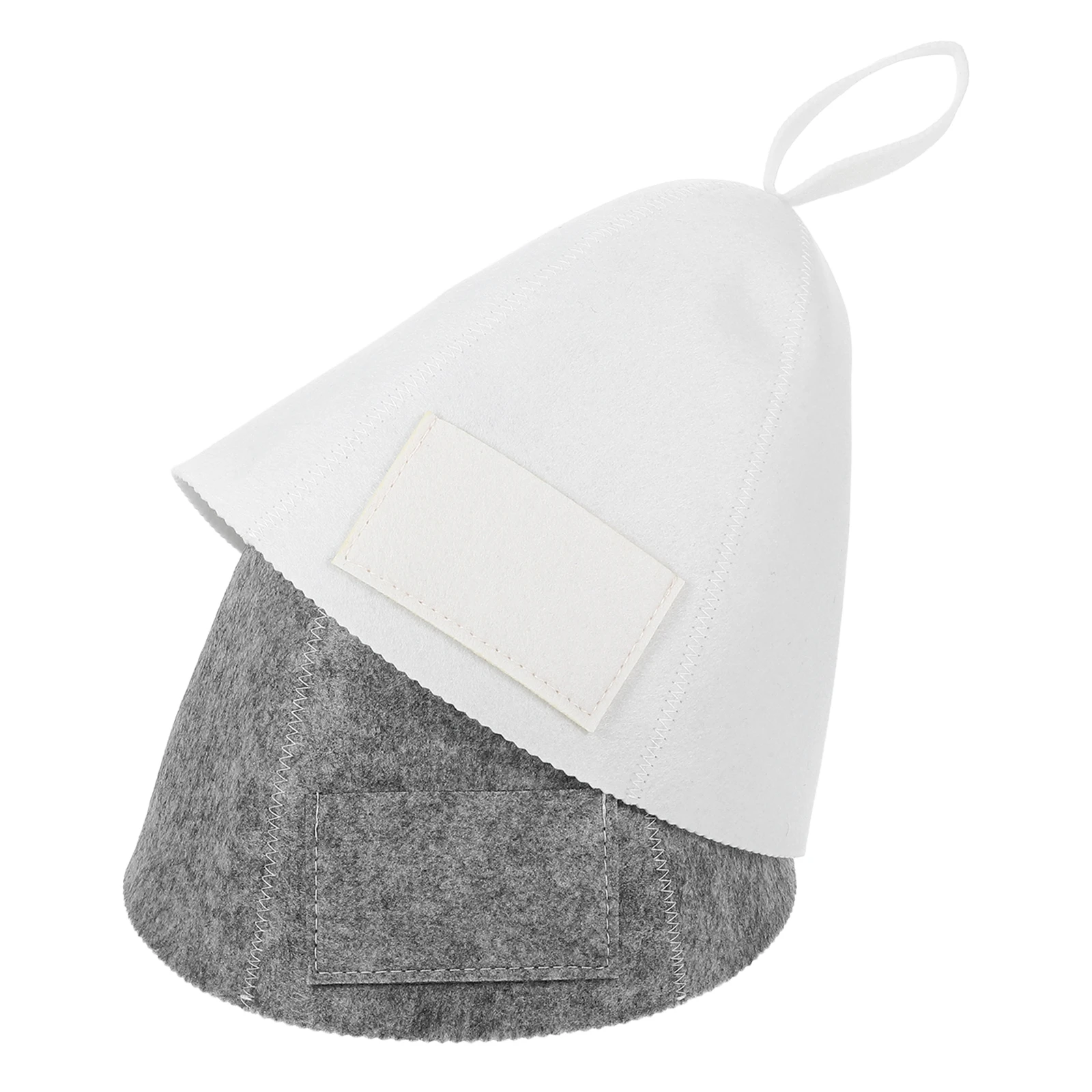 

2Pcs Sauna Hat Felt Material Steam Room Head Cover for Hair Protection Unisex Bath House Hat Easy Clean Sauna Cap for Daily Use
