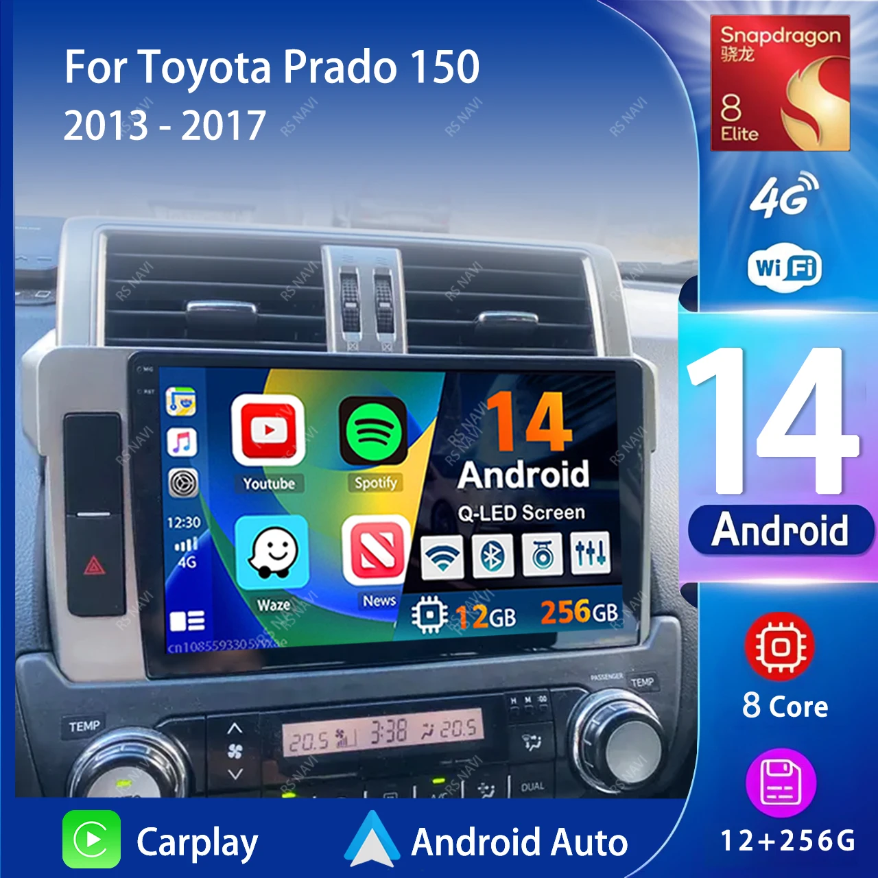 

Android 14 Carplay Auto 2K Screen Car Radio Multimedia Player For Toyota Prado 150 2013 - 2017 2din Autoradio Stereo Head Unit