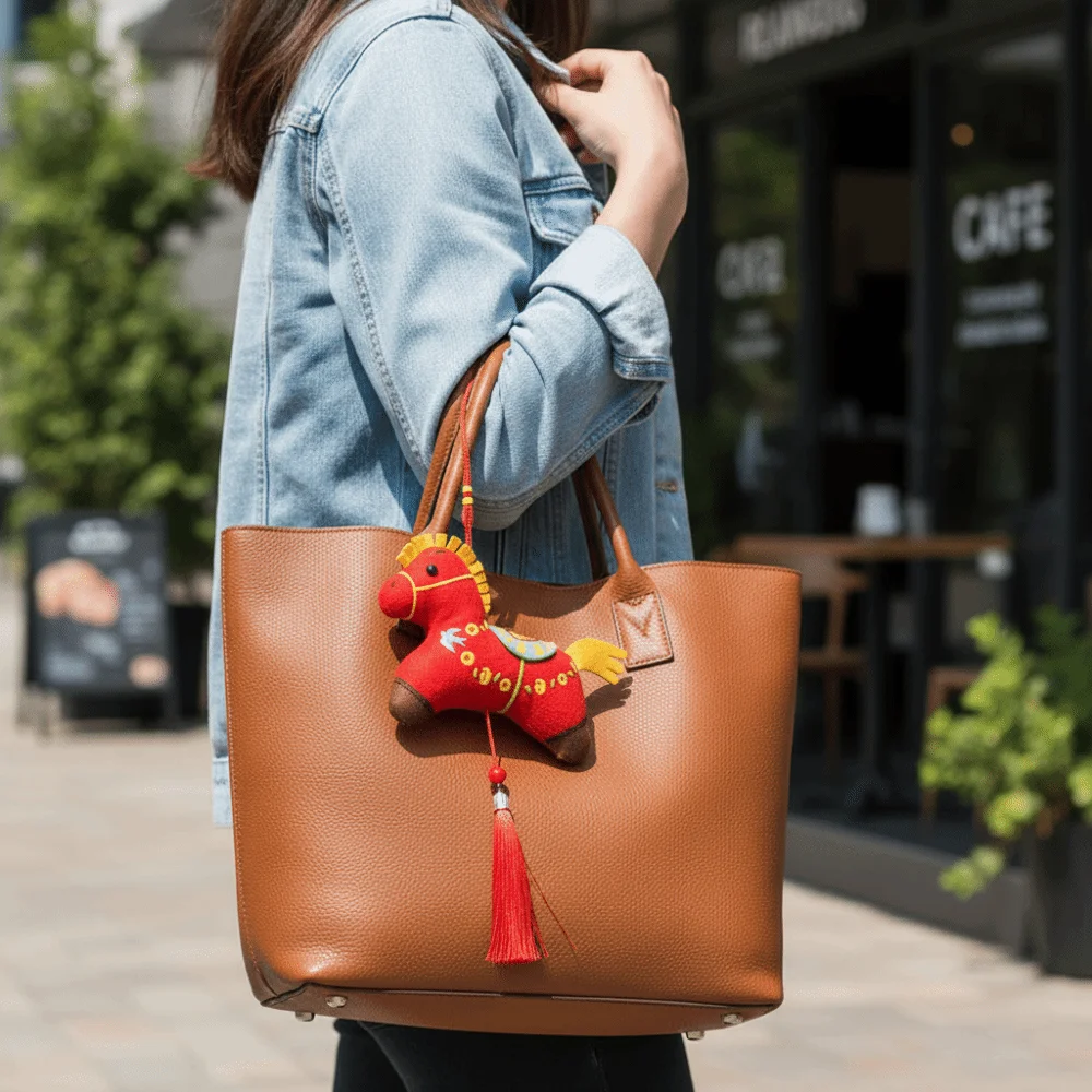 Китайский стиль, мини-подвесной орнамент в виде лошади, вышитый узор, полипропилен, хлопок, брелок-талисман год лошади, традиционный мультяшный брелок