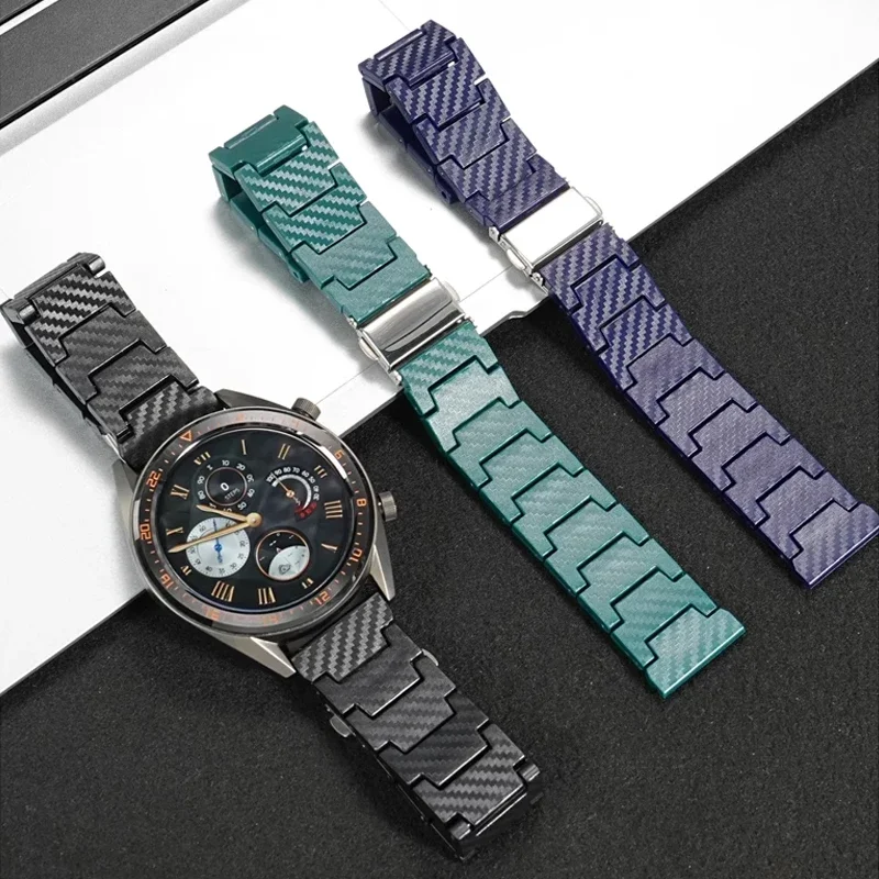

Ремешок 20 мм 22 мм для Huawei watch 5, 46 мм, ремешок из углеродного волокна Correa, браслет huawei watch gt 4 3 2 Pro, 46 мм, 42 мм, ремешки для часов