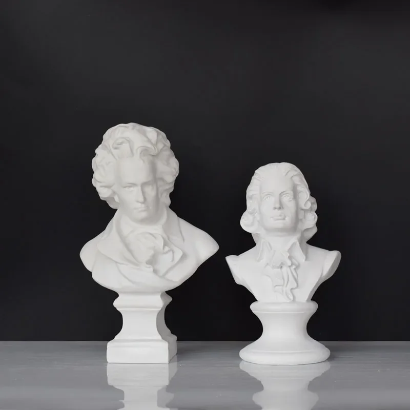 Musician Mozart Beethoven Chopin Head Figurine Home Decoration Accessories Character Resin Statue Ornaments Interior Sculpture