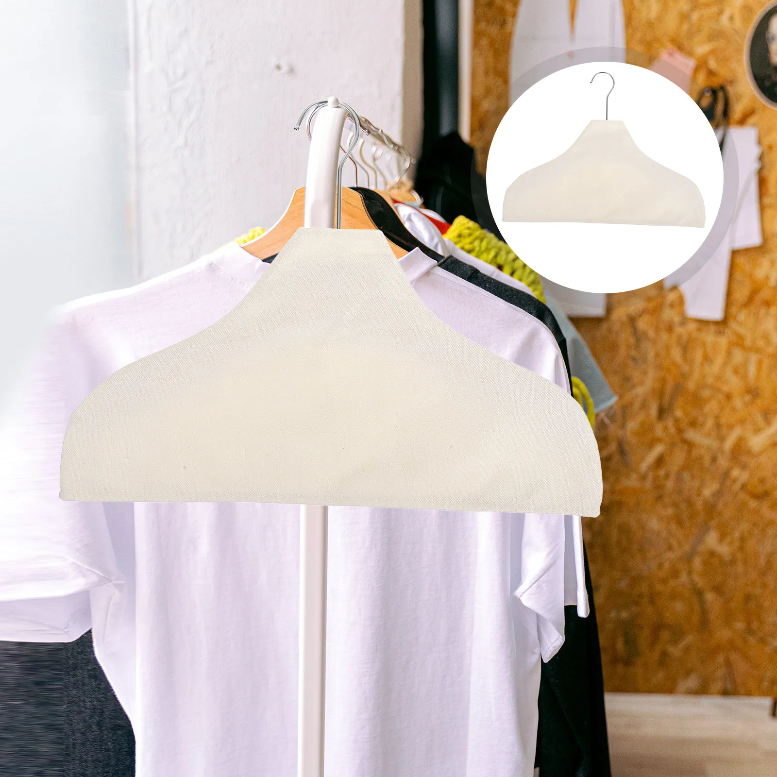 1Set Premium Fabric Hanger Covers Nonslip Hanger Protector for Clothing Stores Boutiques Home Use Dress Suit Blouse Evening Wear