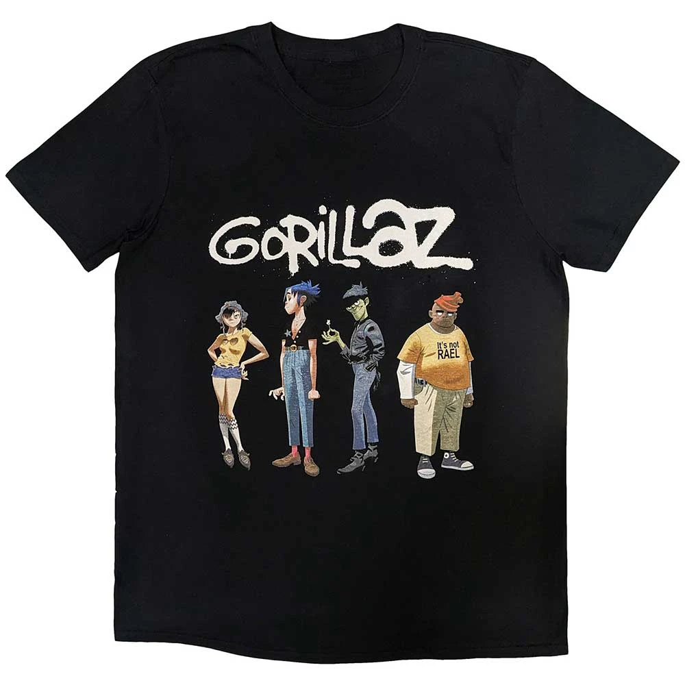 Art Gorillaz Cracker Island Standing Group Band T-Shirt 100% Cotton Graphic Tee Men Women Summer Streetwear Top