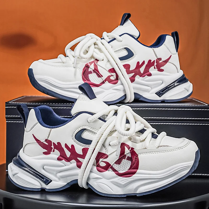 

New Men's Thick Bottom Elevated Casual Shoes Anti‑Slip Wear‑Resistant Dad Shoes Comfortable Outdoor Breathable Mesh Sports Shoes