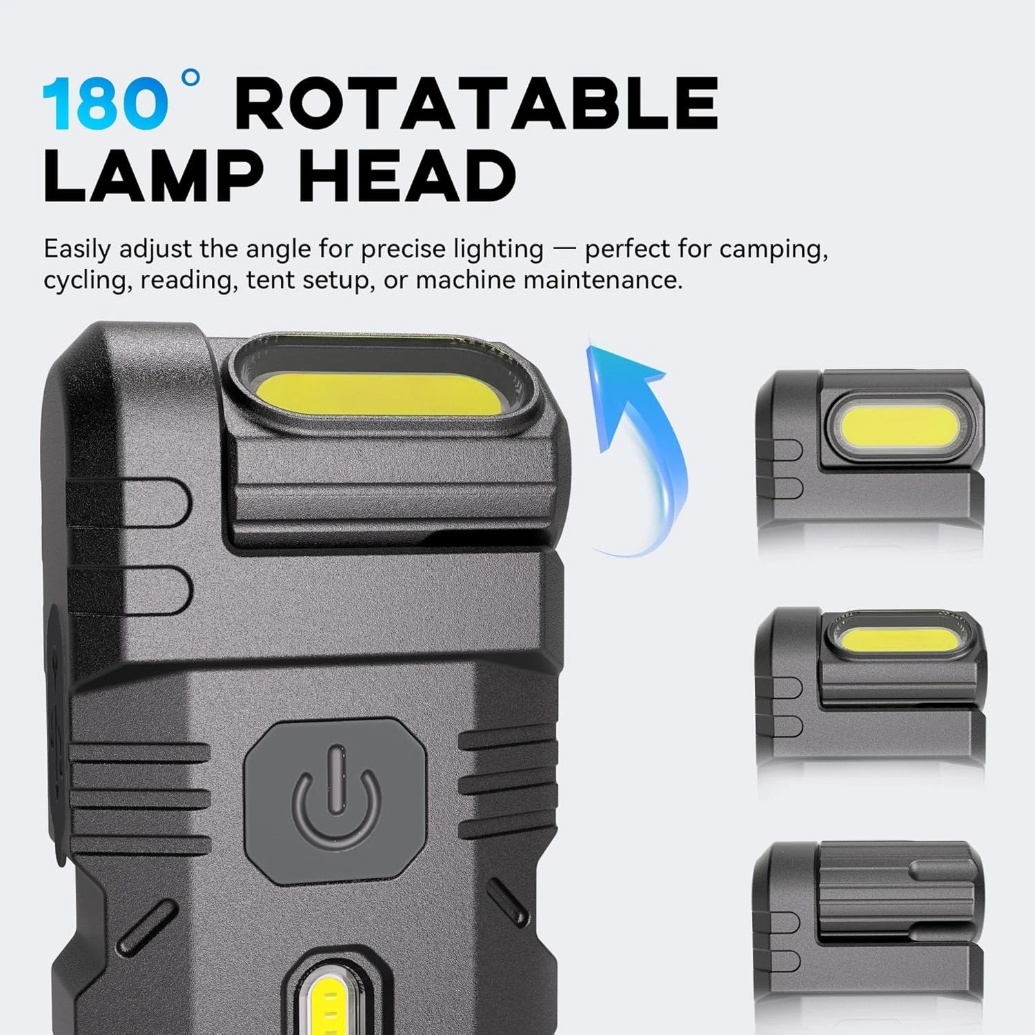 مصباح يدوي صغير قابل لإعادة الشحن، شعلة مغناطيسية مدمجة مقاومة للماء، مصباح LED USB للتخييم والتنزه وإصلاح السيارات والصيد الليلي #3