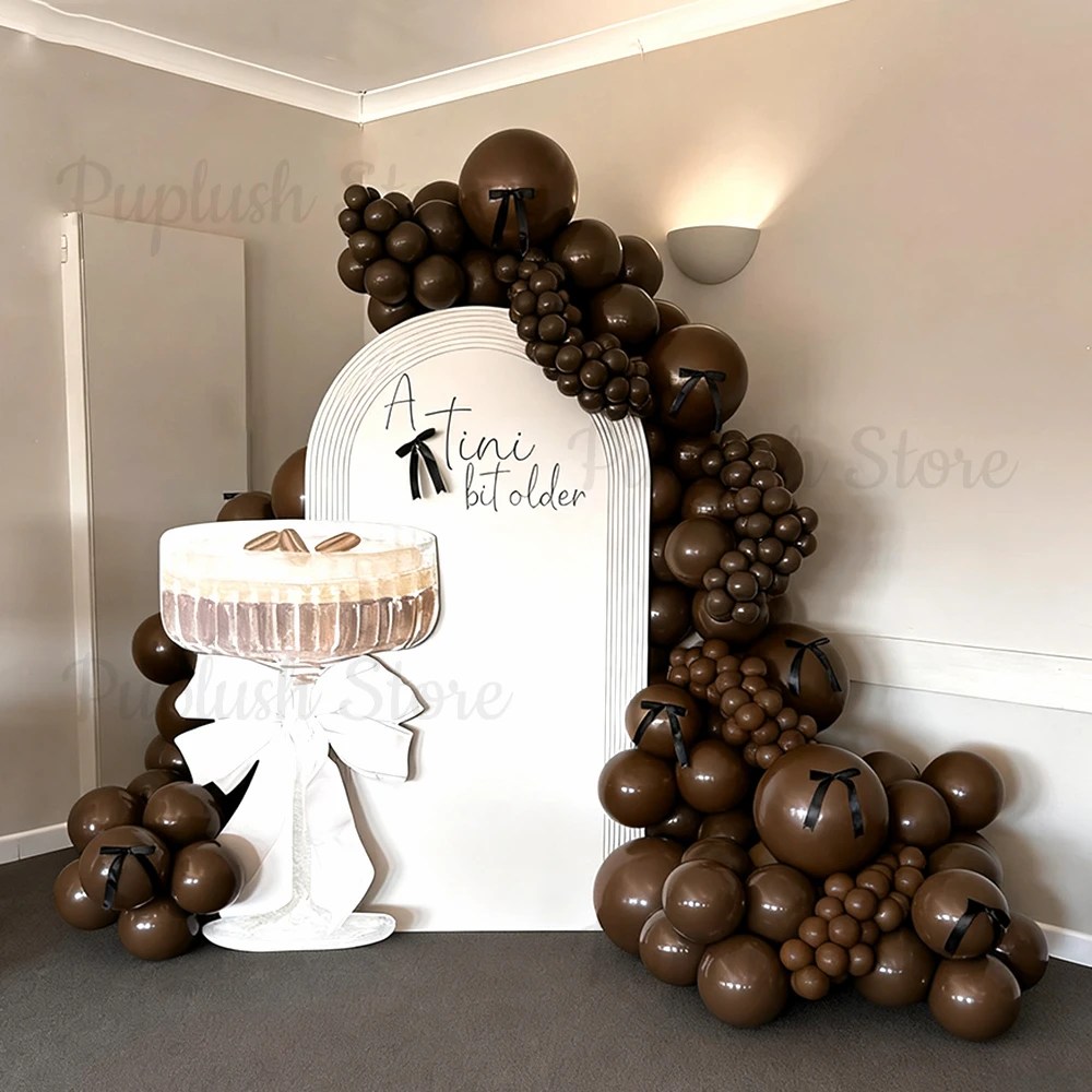 Kit de ballons marron foncé, 100 pièces, 5/10/12/18 pouces, guirlande de ballons en Latex café kaki, décoration de fête prénatale anniversaire mariage