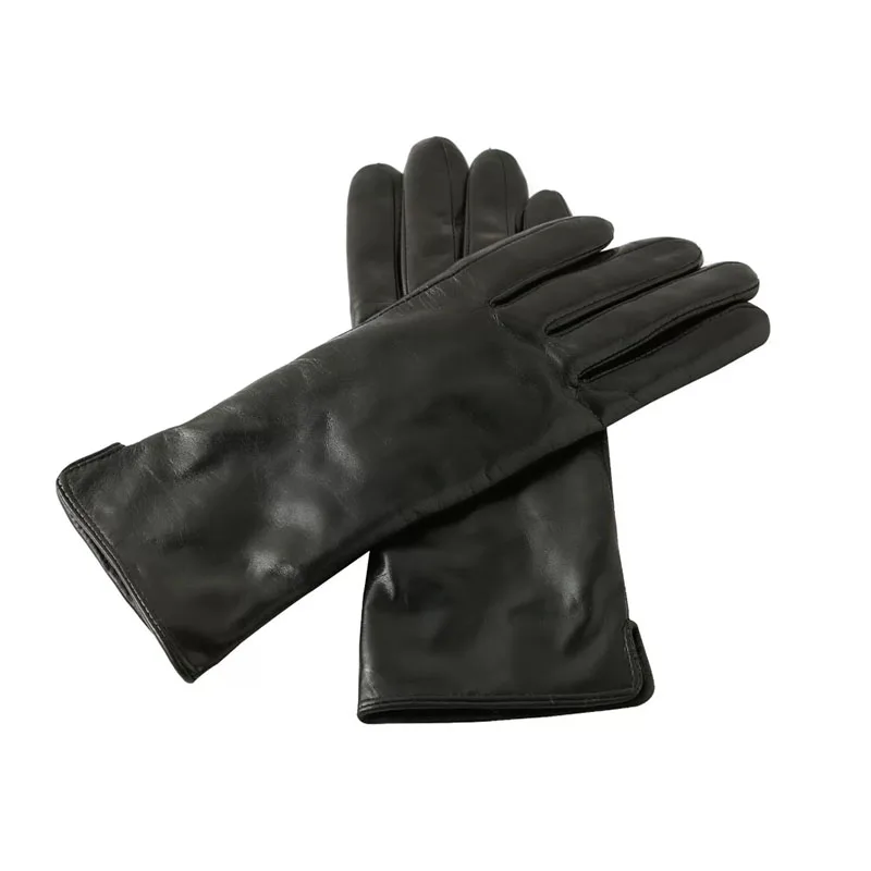 

Genuine Goat Leather Gloves Women Warm Wool Lining Touchscreen Outdoor Cycling Driving Motorcycle Gloves