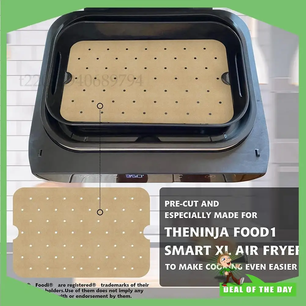 -ABPO Acessórios para fritadeira de ar de 150 peças para Ninja Foodi Smart XL, forros de papel pergaminho para fritadeira de ar para Ninja FG551 (BG500A)