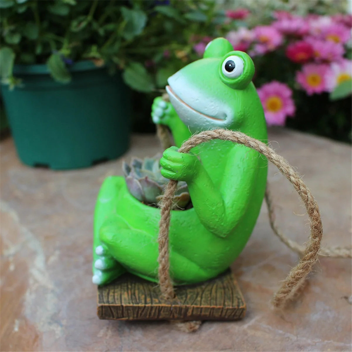 

Swinging Frog Plant Pot Flower Pot Resin Frog Succulent Planter Pot for Indoor Outdoor Patio Windowsill GardenHUG