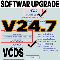 UPDATE SOFTWARE VCDS -2024 VAG COM OBD2-Scanner VAG HEX V2 USB-Schnittstelle für VW AUDI Skoda Seat Unlimited VINs Mehrsprachig