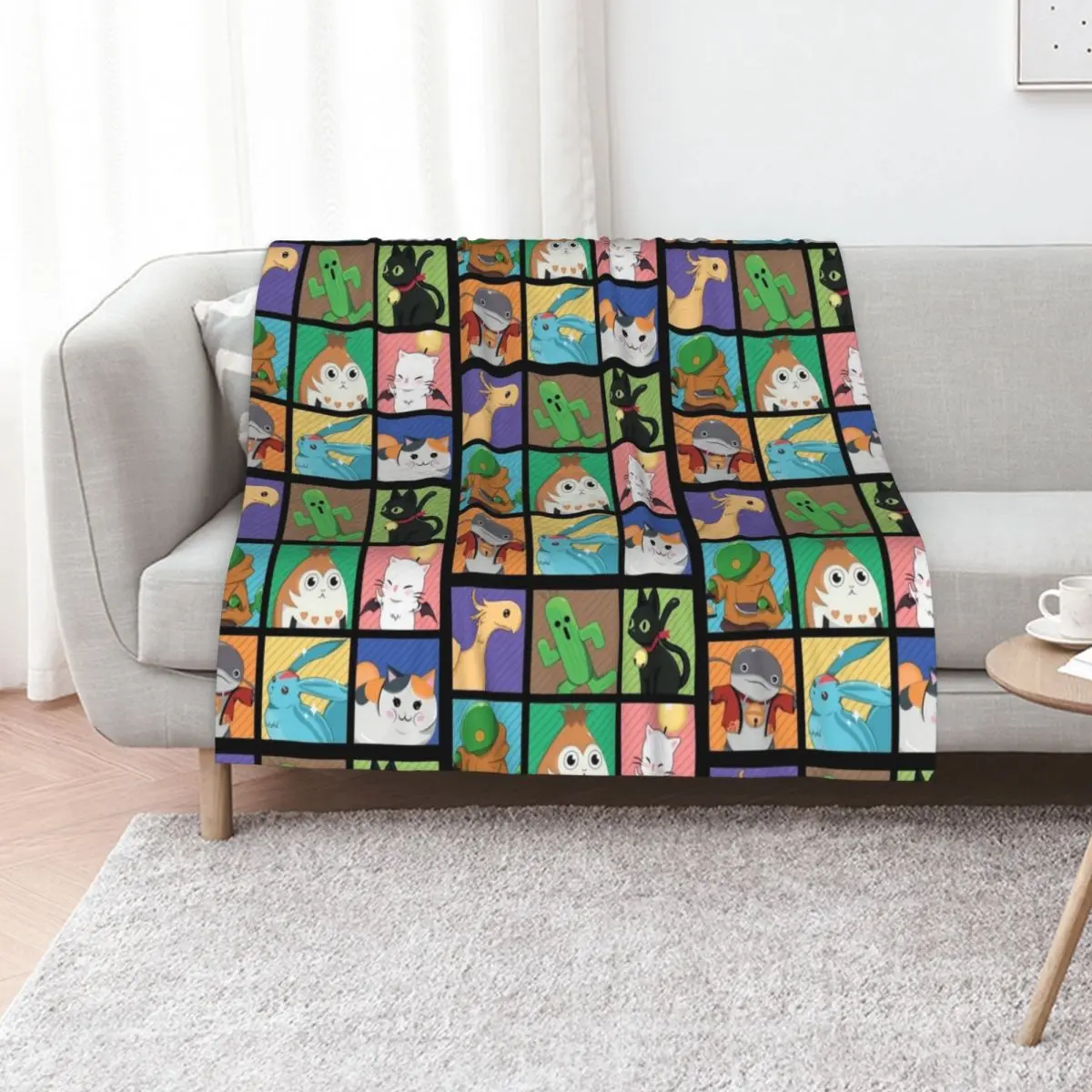 

FFXIV POP ART Throw Blanket Beach Tourist Loose Blankets Sofas Of Decoration Blankets