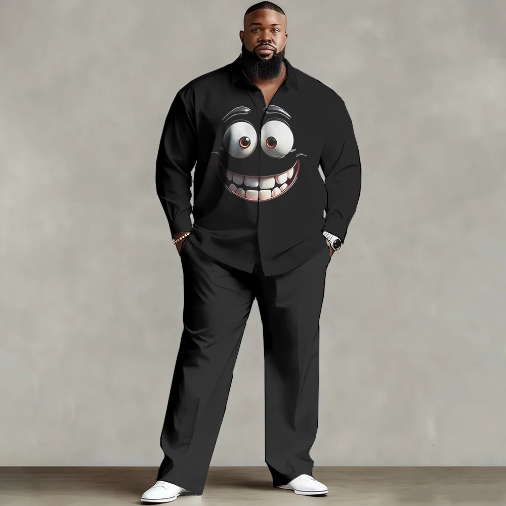 

S-9xl plus size Men's Shirt Set: Goofy Animal Charm - Breathable Fabric, Sleek Witty Animal Designs, Wrinkle-Resistant,