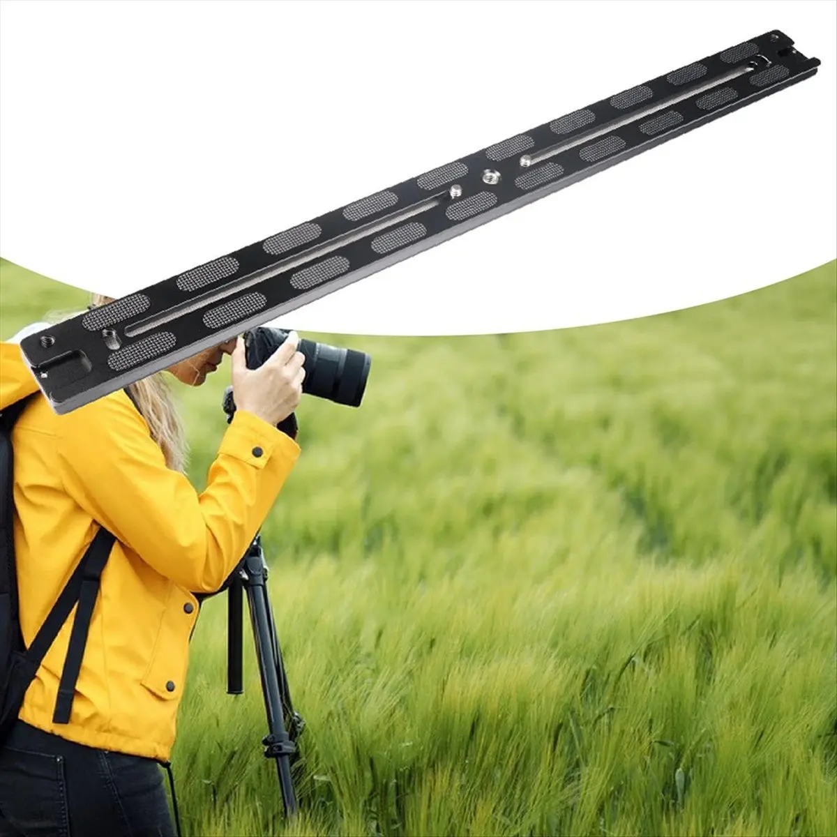 AT33 48cm Camera Tripod Quick Release Plate Fixing Holder Telephoto Bracket Support Install Aluminum Alloy Cold Shoe Mount