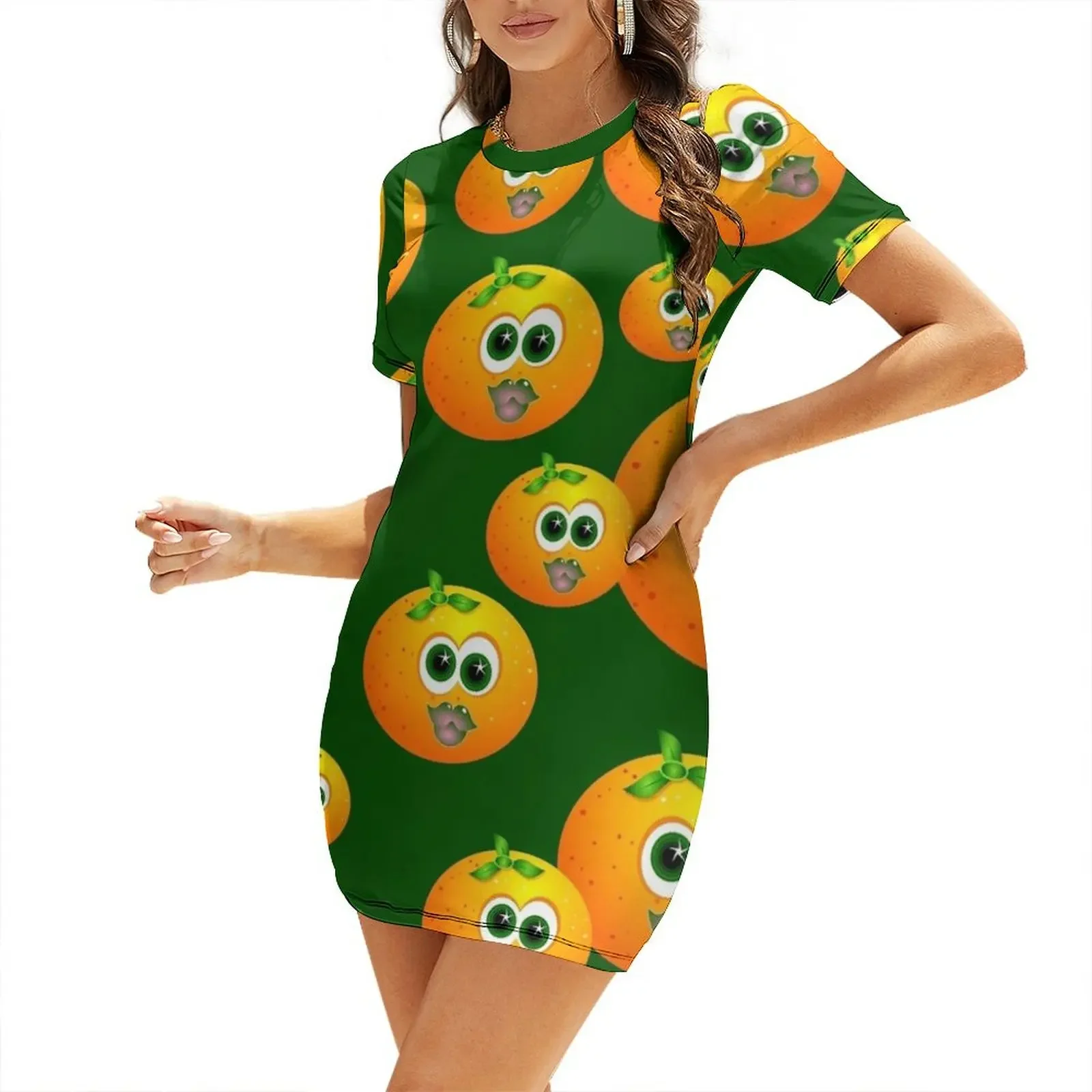 

Emotional Oranges Short-Sleeved Dress elegant party dresses for women 2025 Long dress evening dress ladies
