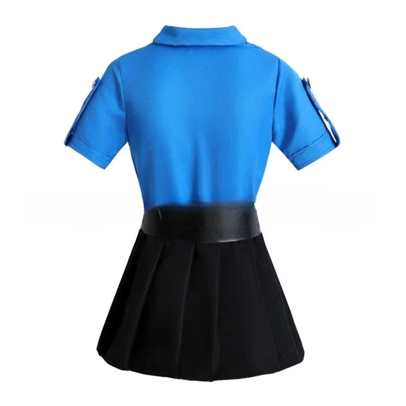 Heroes Police Officer Uniform Dressup Costume Blue Dress Girl Deluxe Police Dress Justice Halloween Party Performance Outfits - view 4