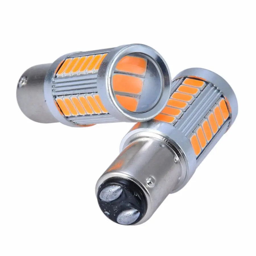 4x Amber Strobe 1157 33SMD LED hamowania samochodu samochodu włączanie Parking żarówka do światła cofania