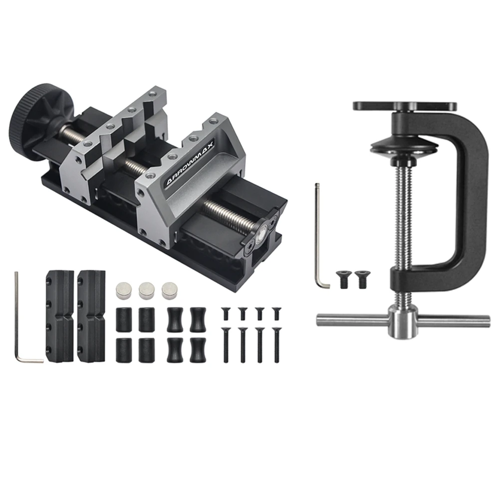 ARROWMAX Mini-bankschroef met dubbele uiteinde en vaste beugel voor SDS-boorserie