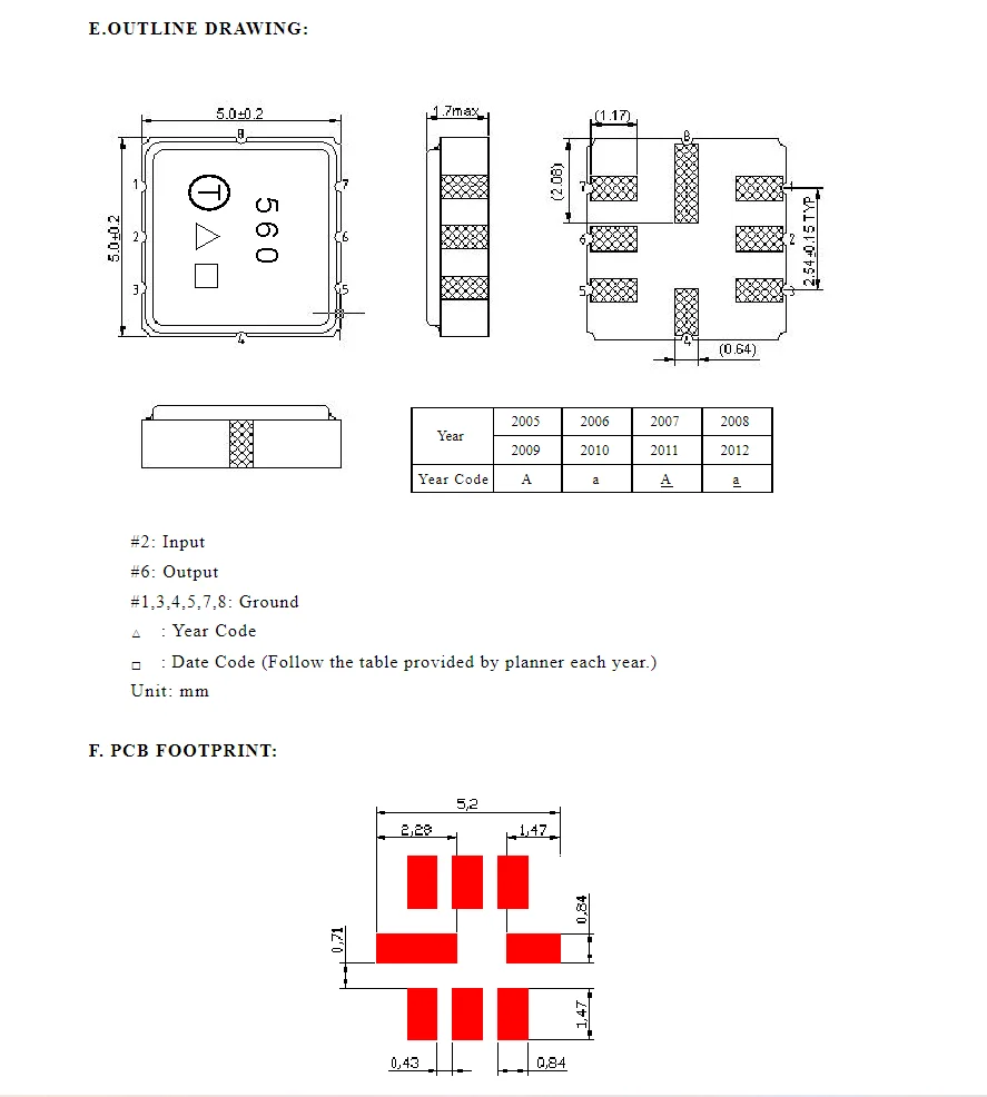 (10 ชิ้น) TA0560A รหัส 560 ยี่ห้อใหม่ของแท้ 268 เมกะเฮิร์ตซ์บรรจุ SMD SAW กรองสต็อก