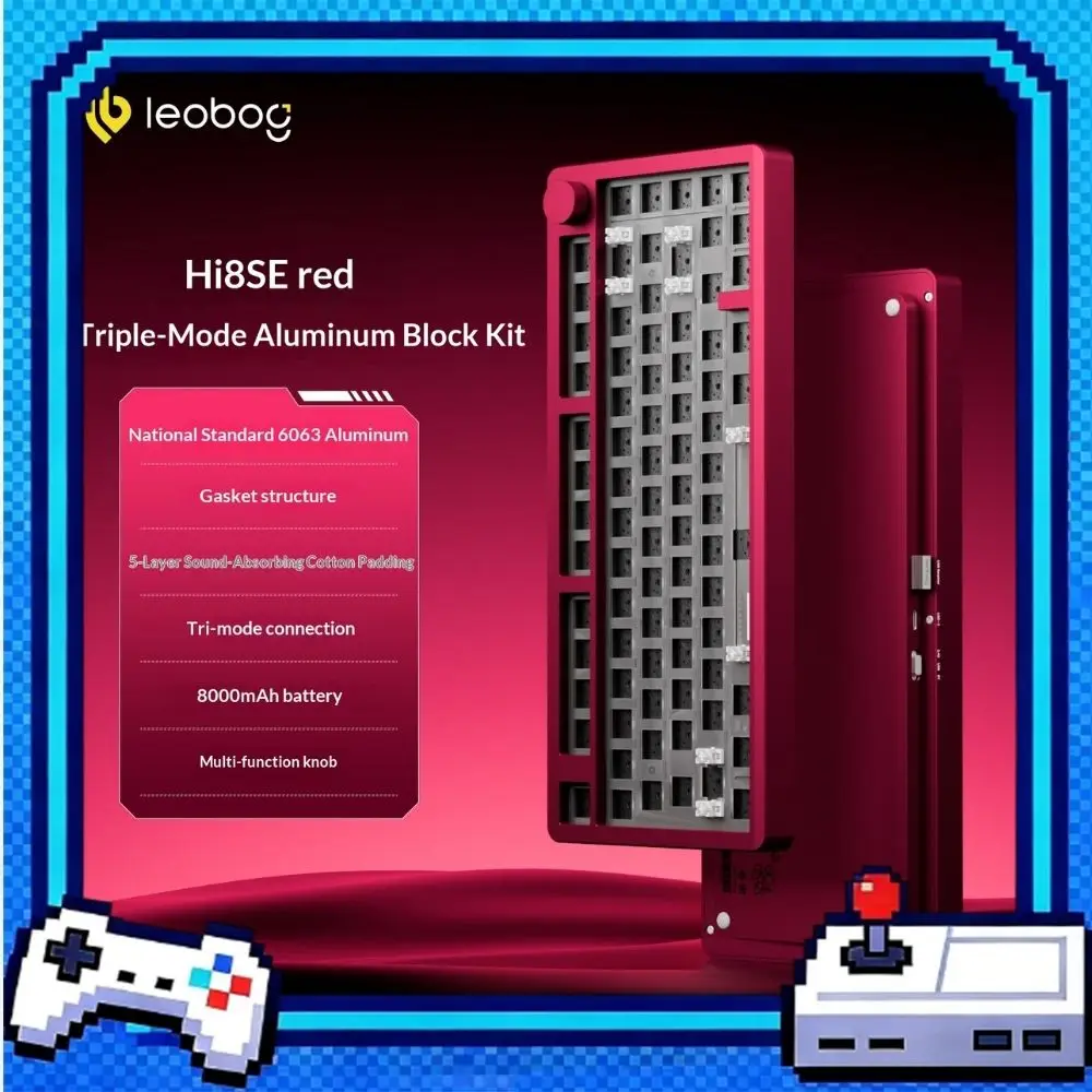 Leobog Hi8SE Mechanical Keyboard Kit Three Mode Wireless Gasket Keyboards CNC Aluminium Alloy Hot Swap Gamer PC Accessories Gift