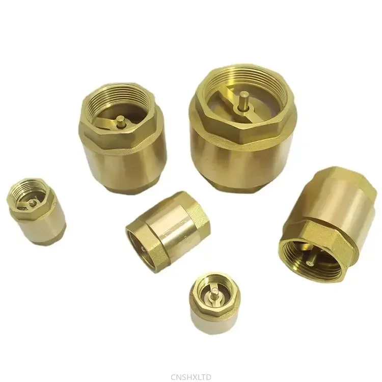 NPT Brass Check Valve Female Thread In-Line Spring for Water Control 1/2