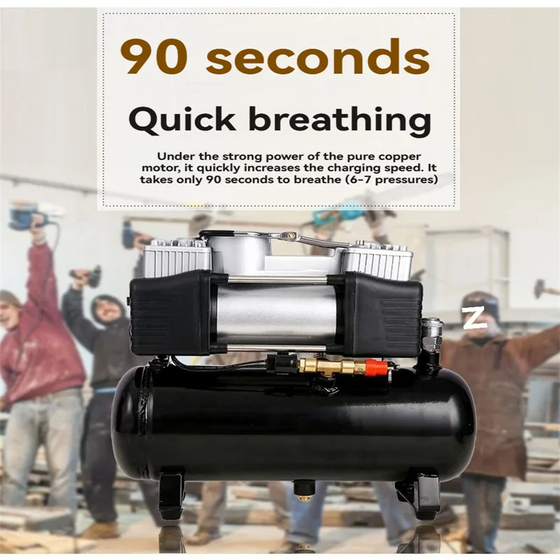 مضخة هواء مثبتة على السيارة 12 فولت/220 فولت 2.5L/4L منفاخ إطارات محمول دراجة نارية كهربائية مضخة هواء ضاغط هواء صغير #4