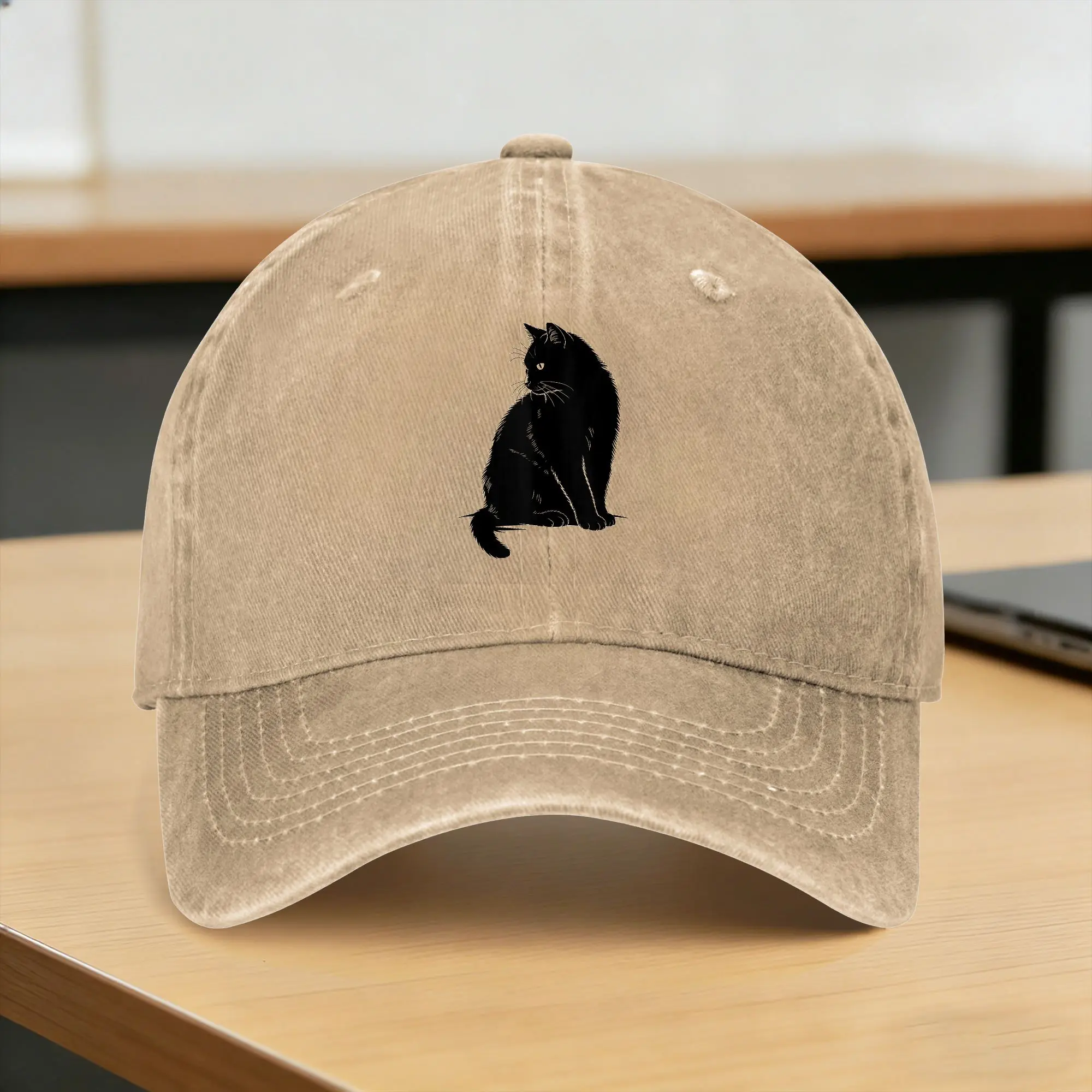 Minimalist Cat Art Cute Black Cat Owner Feline Art Kitten Casual Baseball Cap Men Summer Tennis Skate Hip Hop Hats Baseball Caps