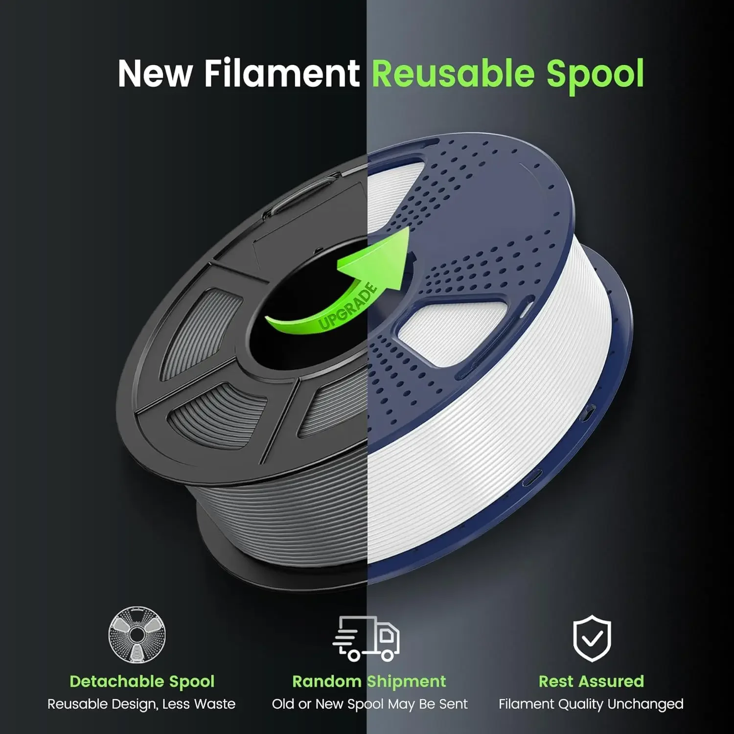 SUNLU Filament PETG 3D Świecący w Ciemności 1.75mm Wysoka Jasność Długotrwałe Świecenie PETG do Większości Drukarek 3D FDM Szpula 1KG — zdjęcie produktu 6