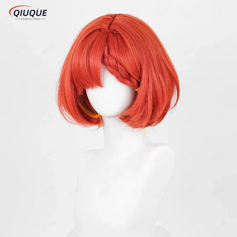 

asdh8@Tribios Trinnon Trianne Cosplay Wig Short Orange Red Gradient Yellow Wig Heat Resistant Synthetic Hair Halloween Wigs + Wi