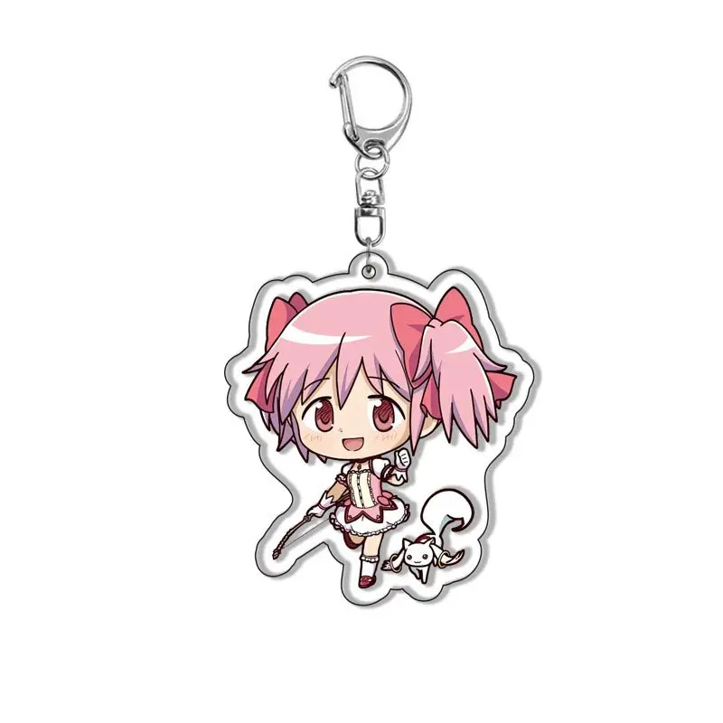 Anime Puella Magi Madoka Magica Keychain Kaname Akemi Homura Miki Sayaka Tomoe Mami Kyoko Key Chain For Women Men Jewelry Gift