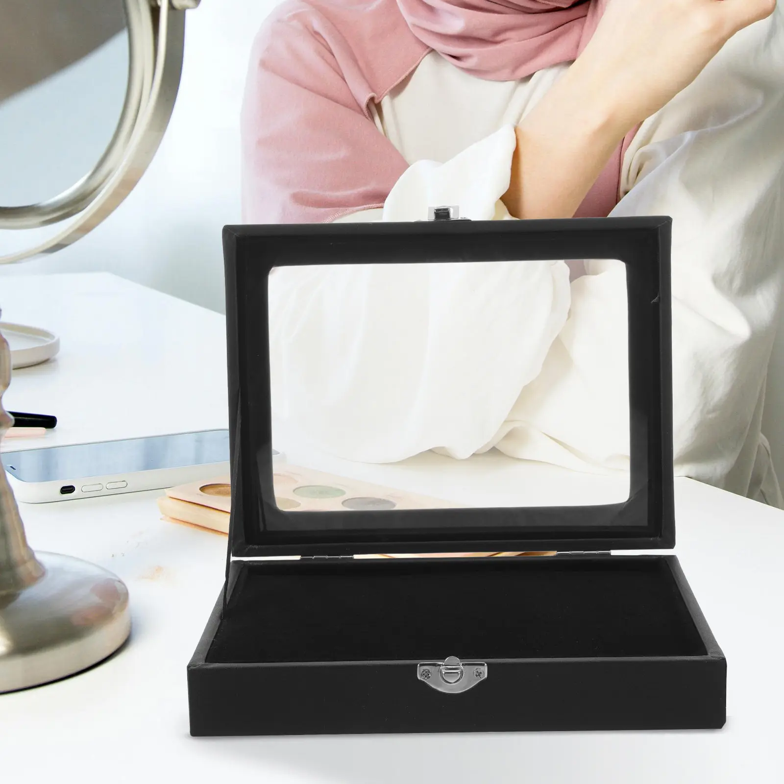 Brooch Display Case Pin Badge Medal Storage Box with Clear Window Compact Lightweight Scratch Proof Reusable Jewelry Collector